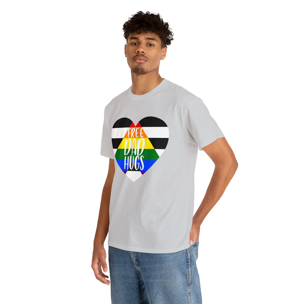 SHAVA CO Straight Ally Flag, Unisex Heavy Cotton Tee - Free Dad Hugs Printify