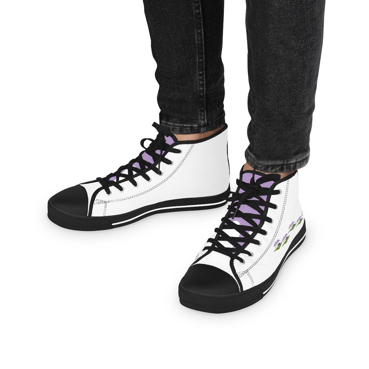 Gender Queer Flag Kisses LGBTQ High Top Sneakers Unisex Size Printify