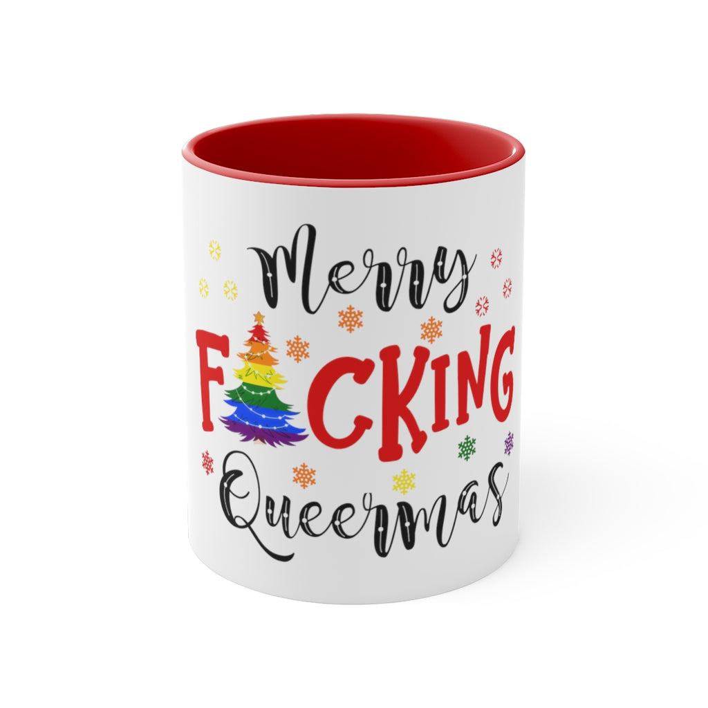 Christmas LGBTQ Two Tone Custom Accent Coffee Mug Printify