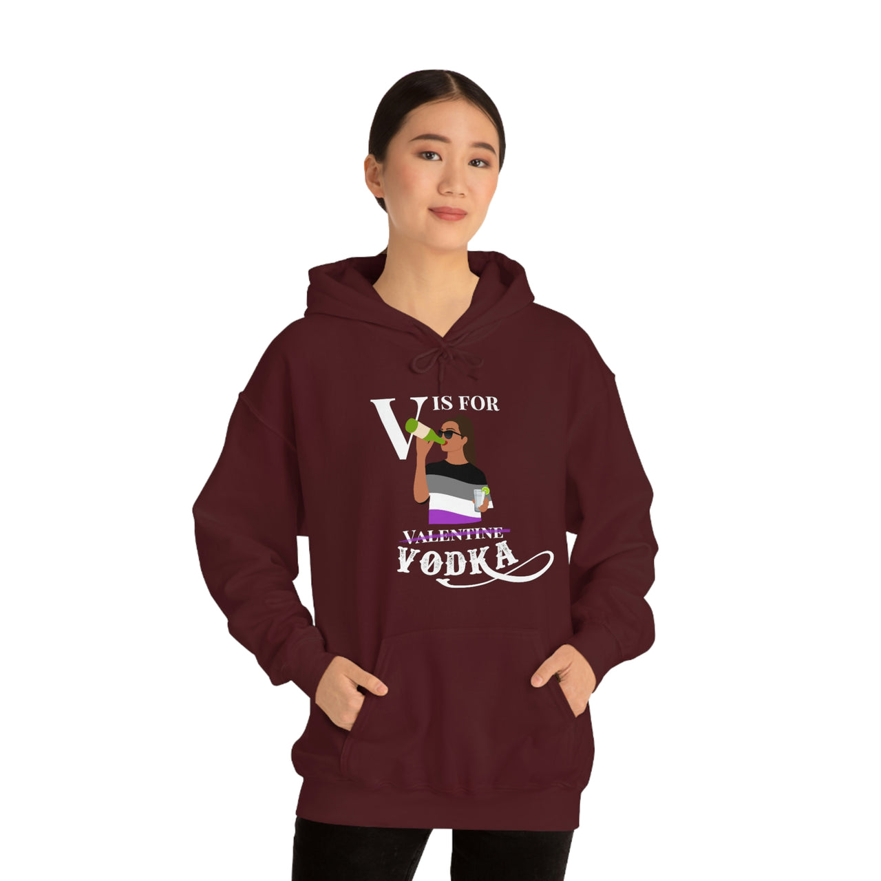 Asexual Flag LGBTQ Affirmation Hoodie Unisex Size - V Is For Vodka Printify