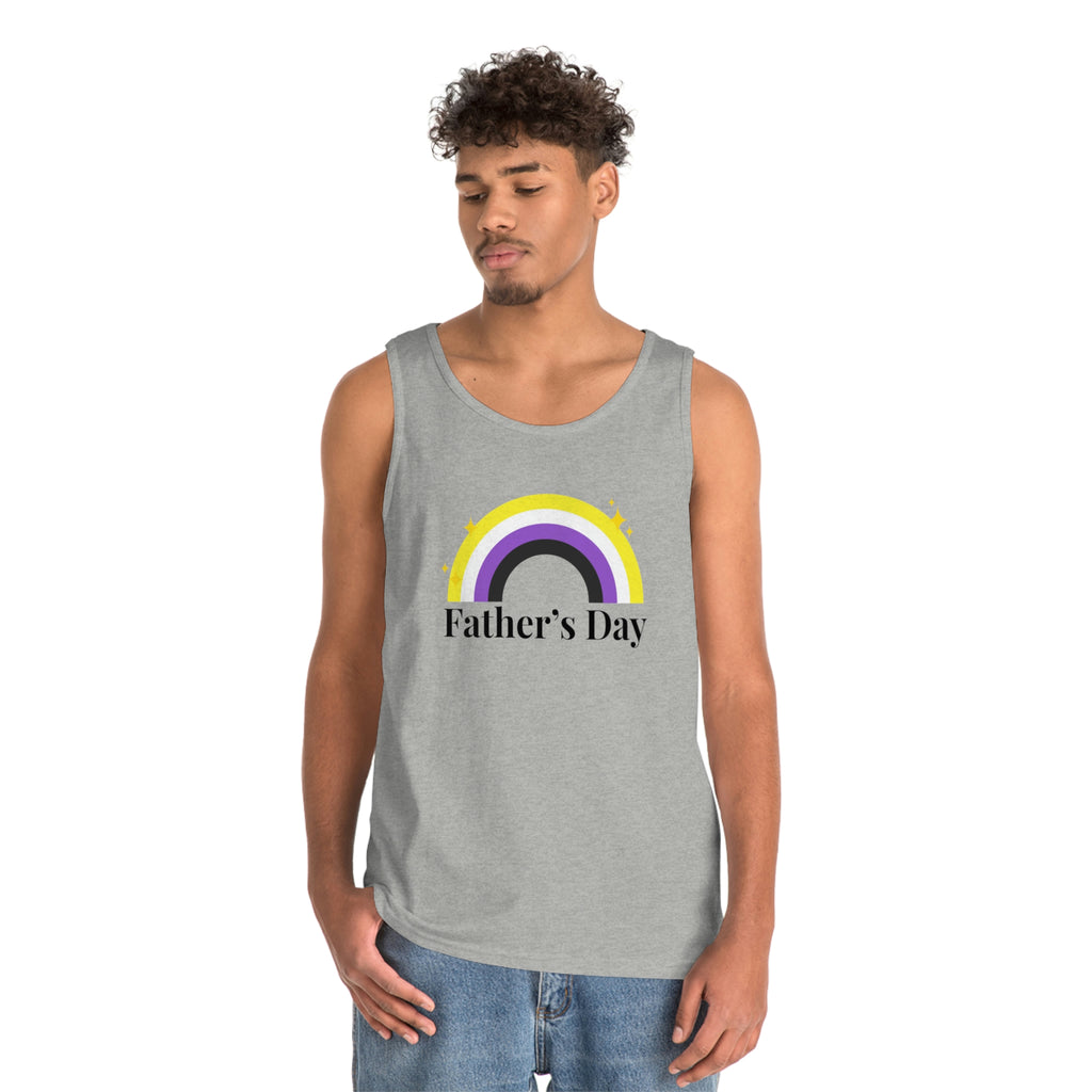 Non Binary Pride Flag Heavy Cotton Tank Top Unisex Size - Father's Day Printify