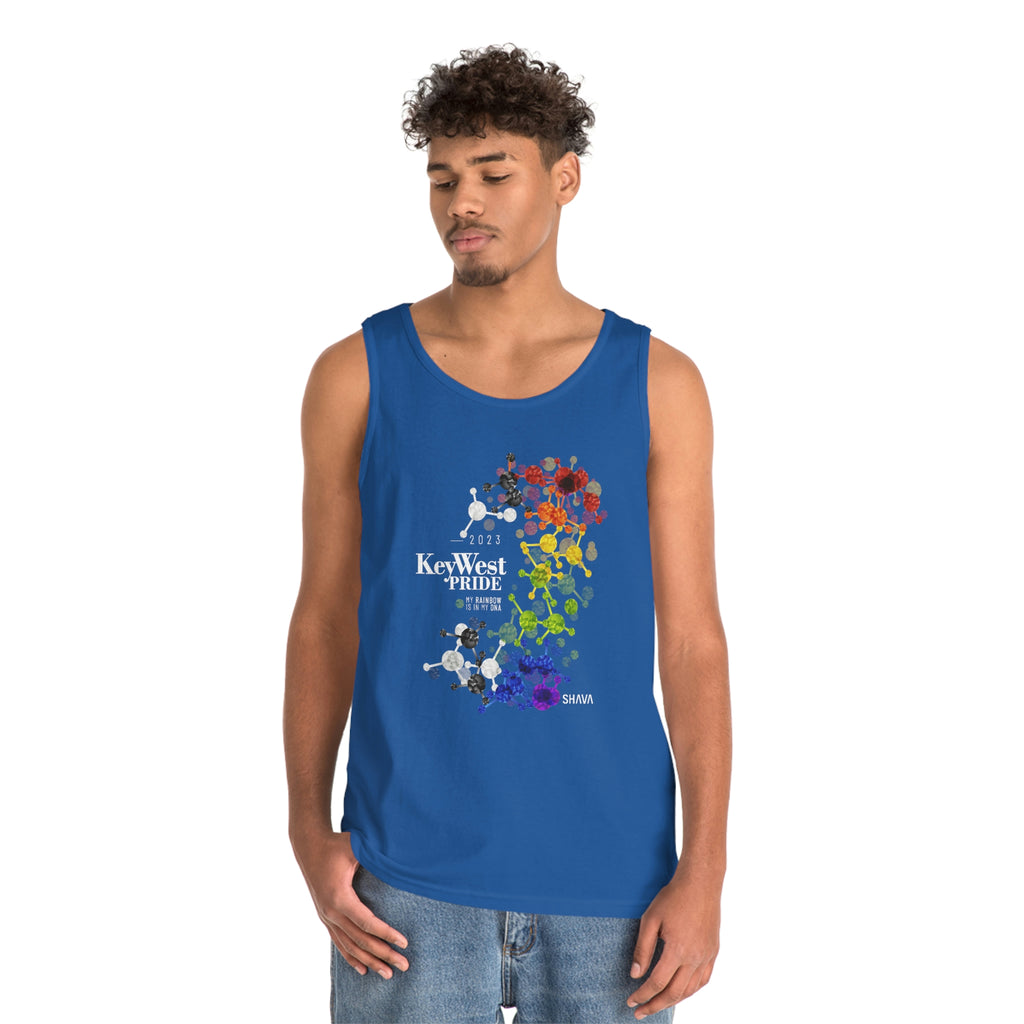 Straight Ally Flag Key West Pride Heavy Cotton Tank Top Unisex Size - My Rainbow Is In My DNA SHAVA