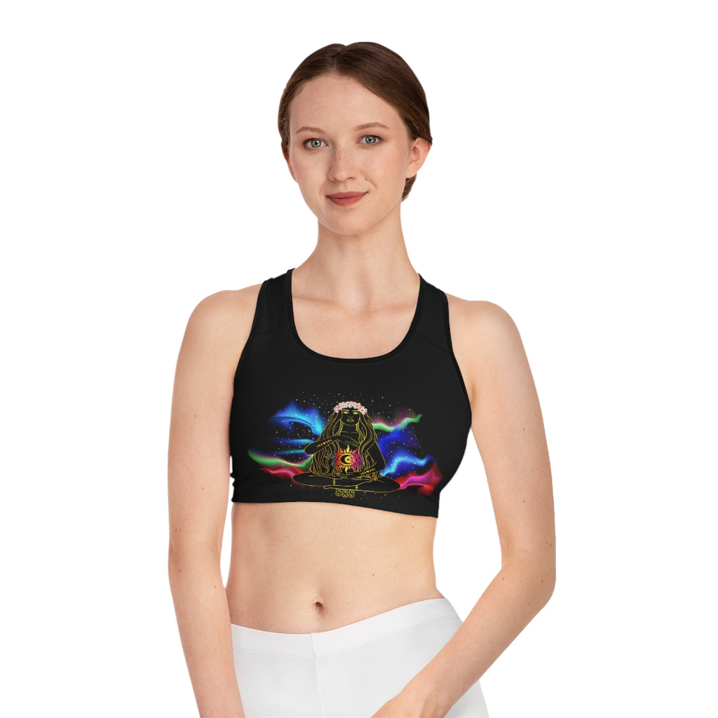 Yoga Spiritual Meditation Women Sports Bra - Balance 888 Angel Number Printify
