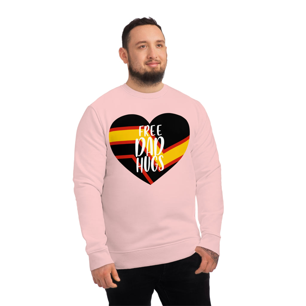 Rubber Pride Flag Sweatshirt Unisex Size - Free Dad Hugs Printify