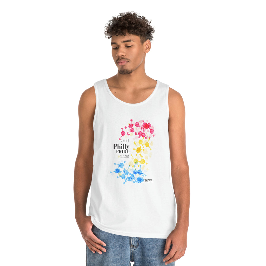 Pansexual  Flag Philly Pride Heavy Cotton Tank Top Unisex Size - My Rainbow Is In My DNA Printify