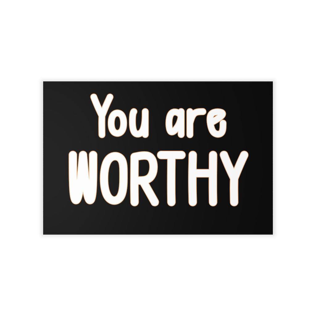 Affirmation Feminist Pro Choice Wall Decals - I Am Worthy (white with black) Printify