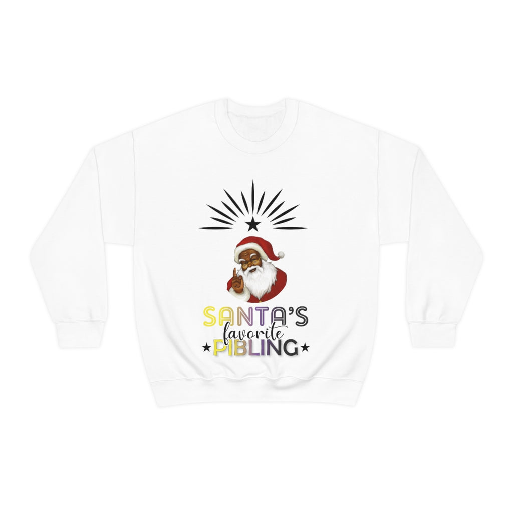 Unisex Non Binary Christmas LGBTQ Heavy Blend Crewneck Sweatshirt - Santa’s Favorite Pibling Printify