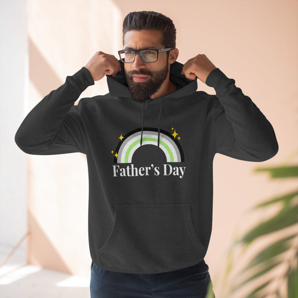 Agender Pride Flag Unisex Premium Pullover Hoodie - Father's Day Printify