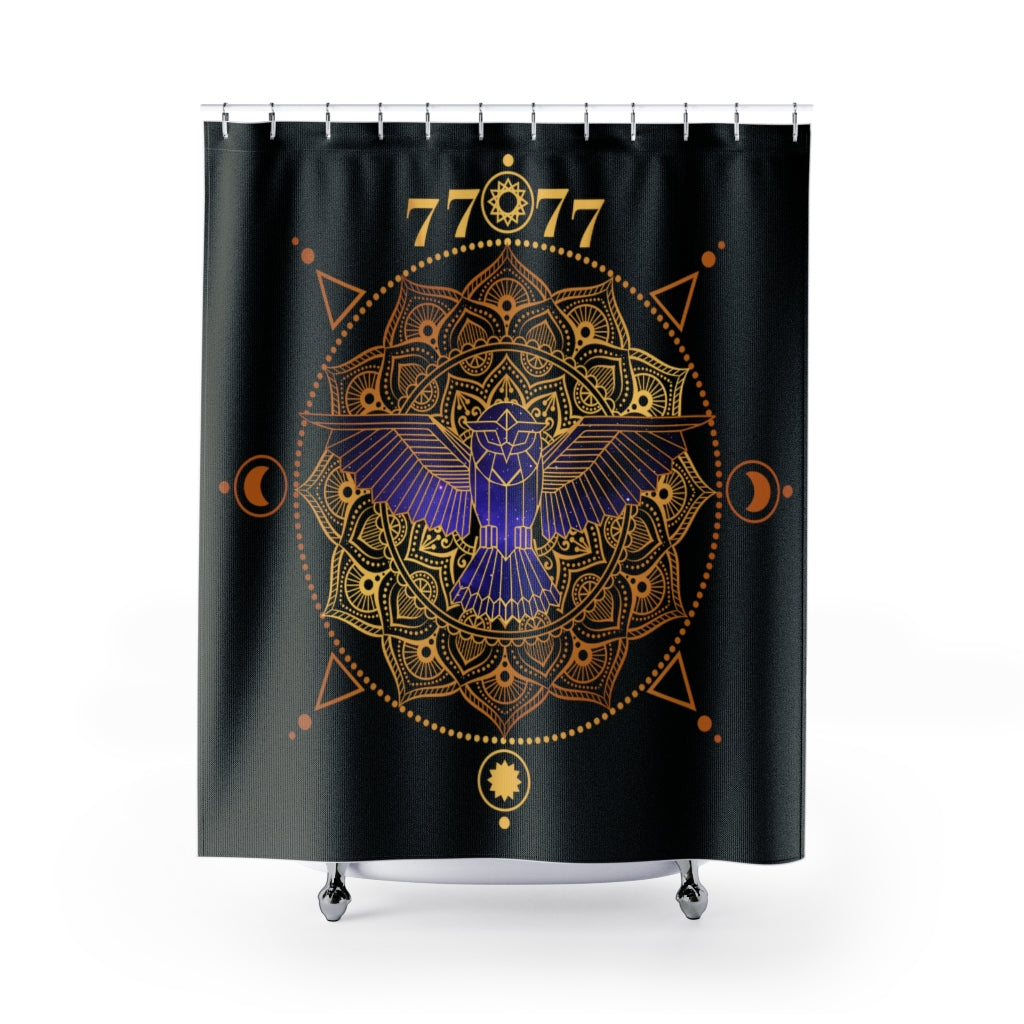 Yoga Spiritual Meditation Shower Curtains - Fortune 7777 Angel Number Printify