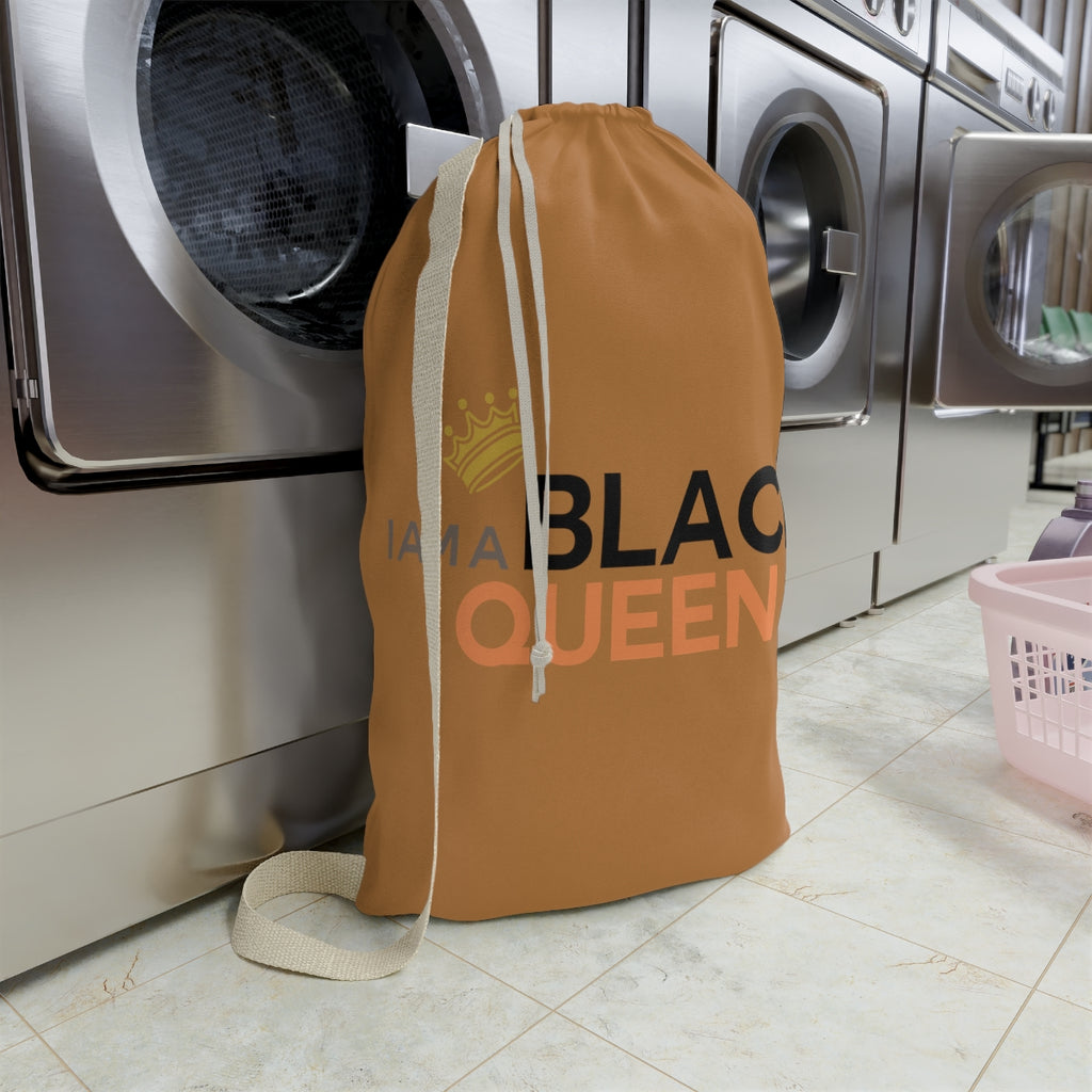 Affirmation Feminist pro choice Laundry Bag -   I am Black Queen Printify