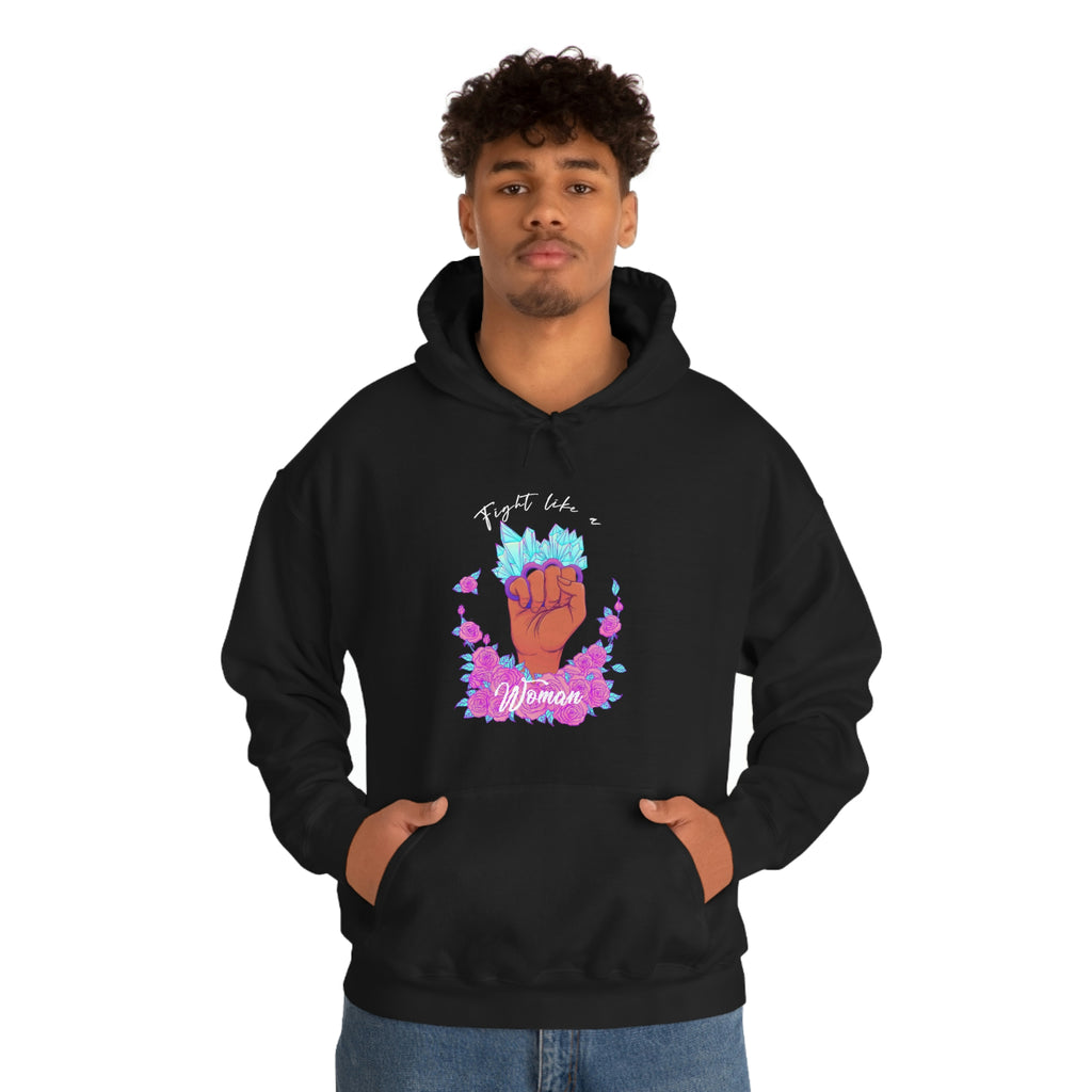 Women Empowerment / Feminist Hoodie  Unisex-size - Fight Like a Woman (black) Printify