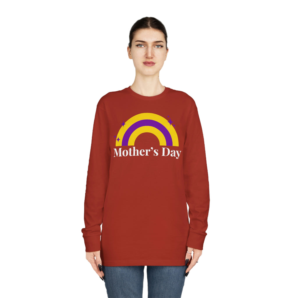 Intersex Flag Long Sleeve Crewneck Tee - Mothers Day Printify