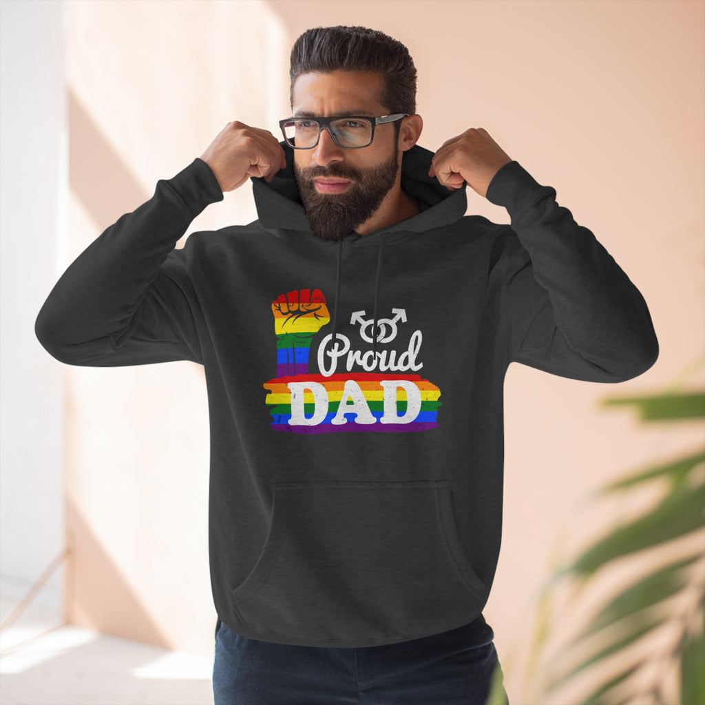 Rainbow Pride Flag Unisex Premium Pullover Hoodie - Proud Dad Printify