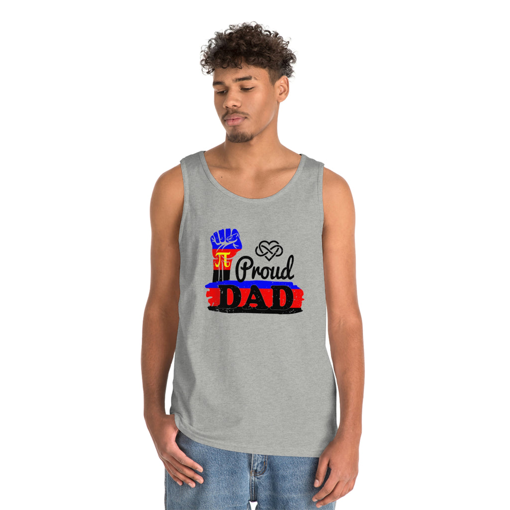 Polyamory Pride Flag Heavy Cotton Tank Top Unisex Size - Proud Dad Printify