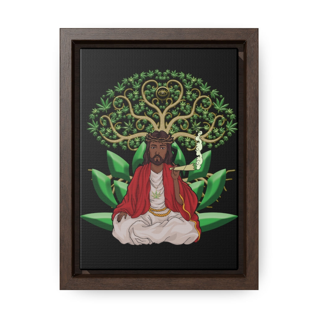 KCC Home & Livings-Canvas /Gallery Canvas Wraps, Vertical Frame/ Black Jesus Printify