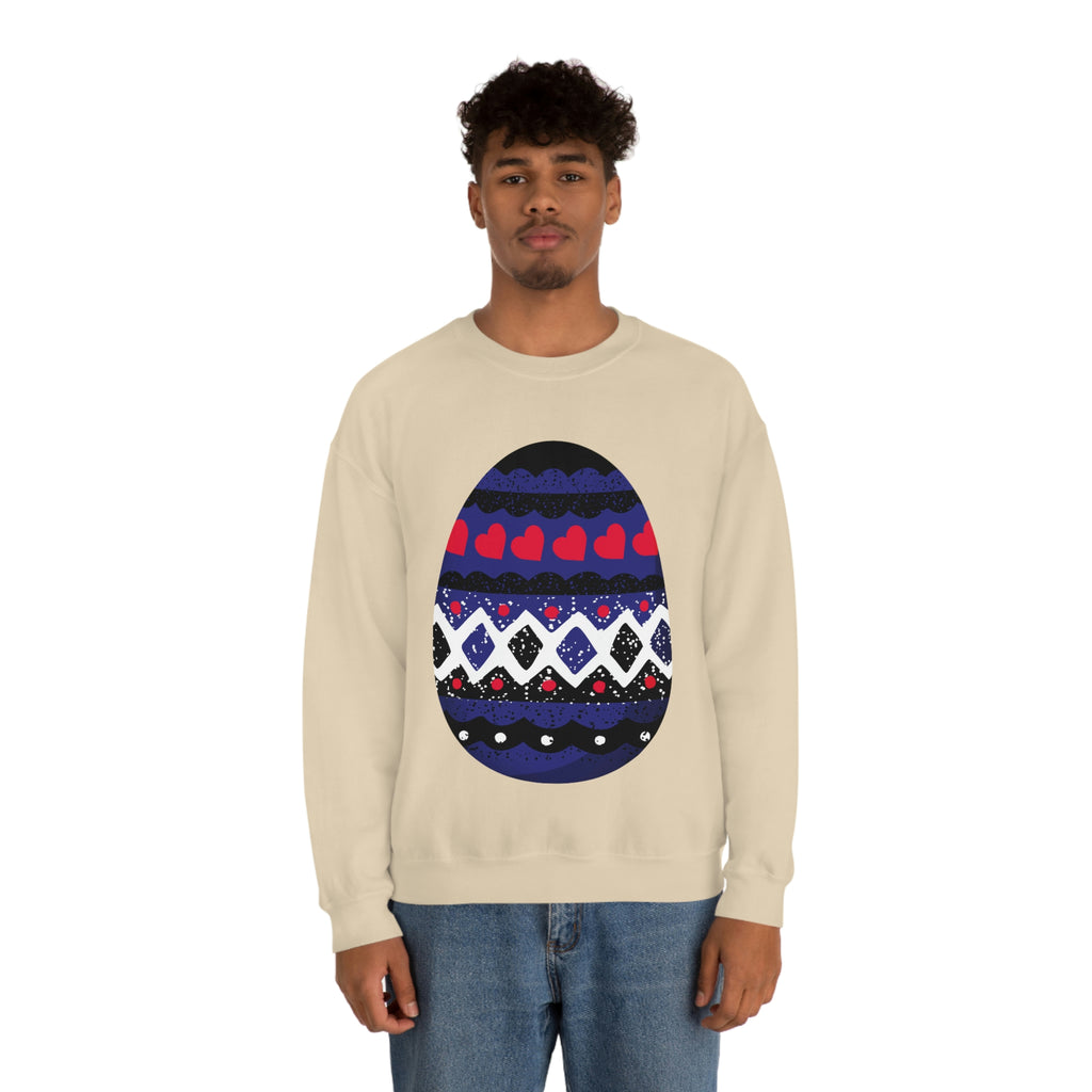 Leather Flag Heavy Blend Crewneck Sweatshirt Easter Festival Unisex Size - Egg SHAVA