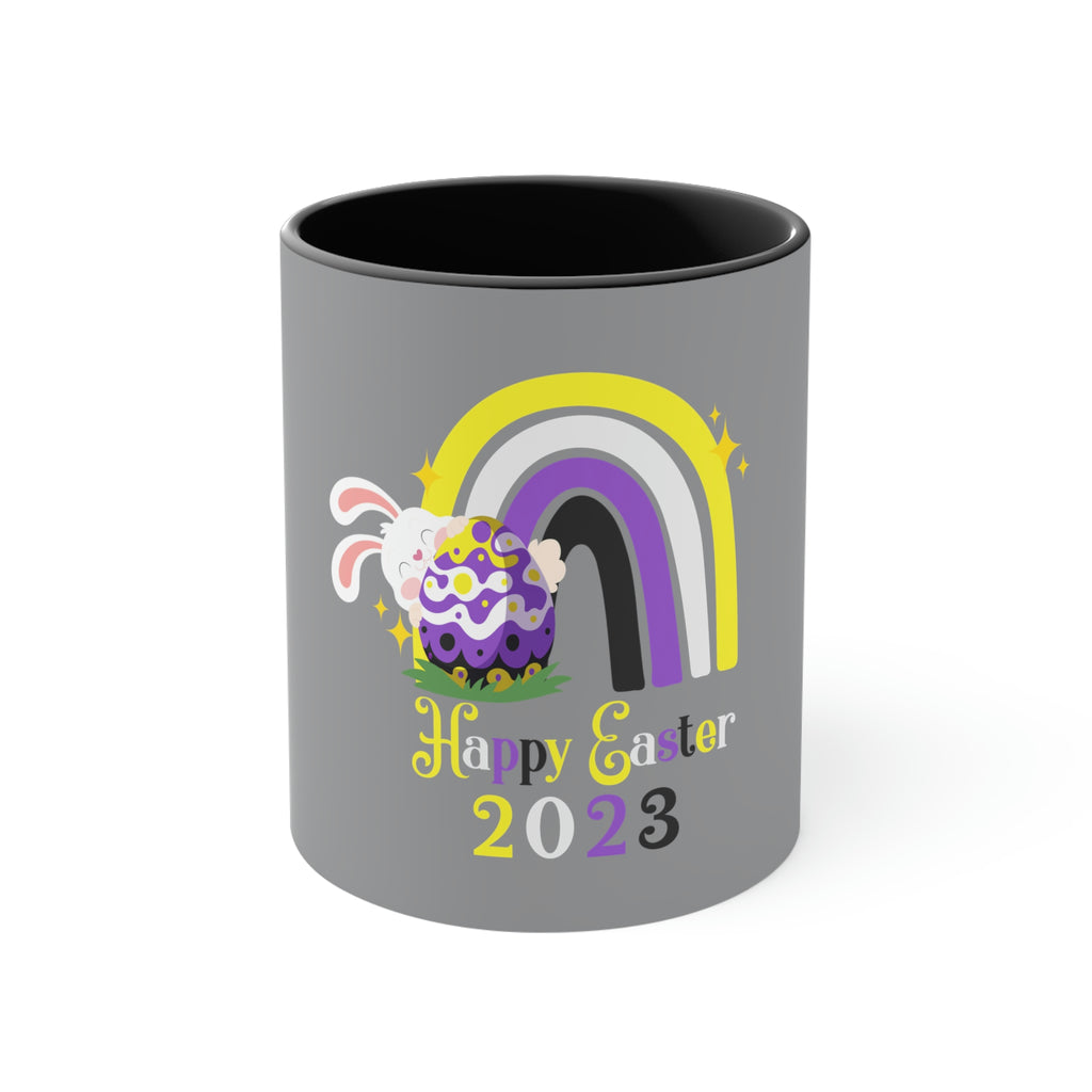 Nonbinary Flag Accent Coffee Mug Easter Festival - Happy Easter 2023 SHAVA