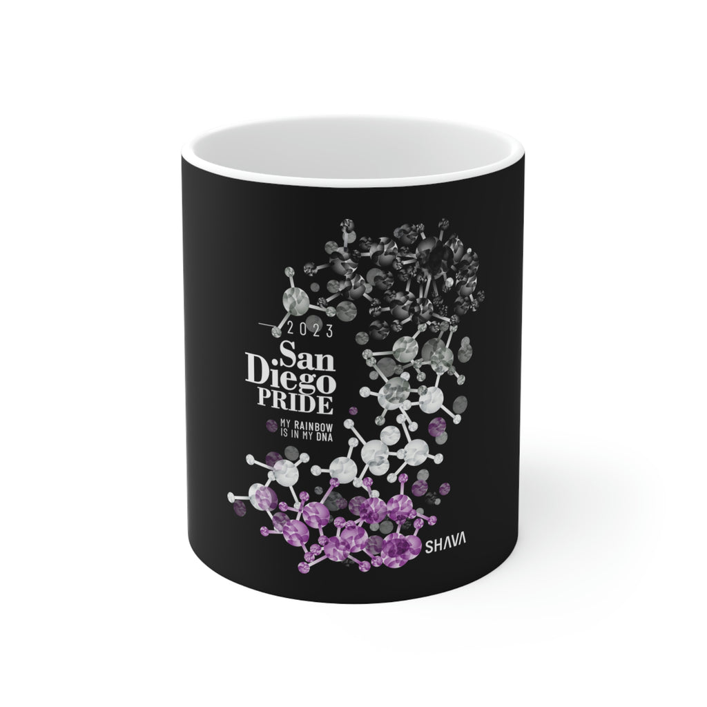 Asexual Flag Ceramic Mug San Diego Pride - Rainbow Is In My DNA SHAVA CO