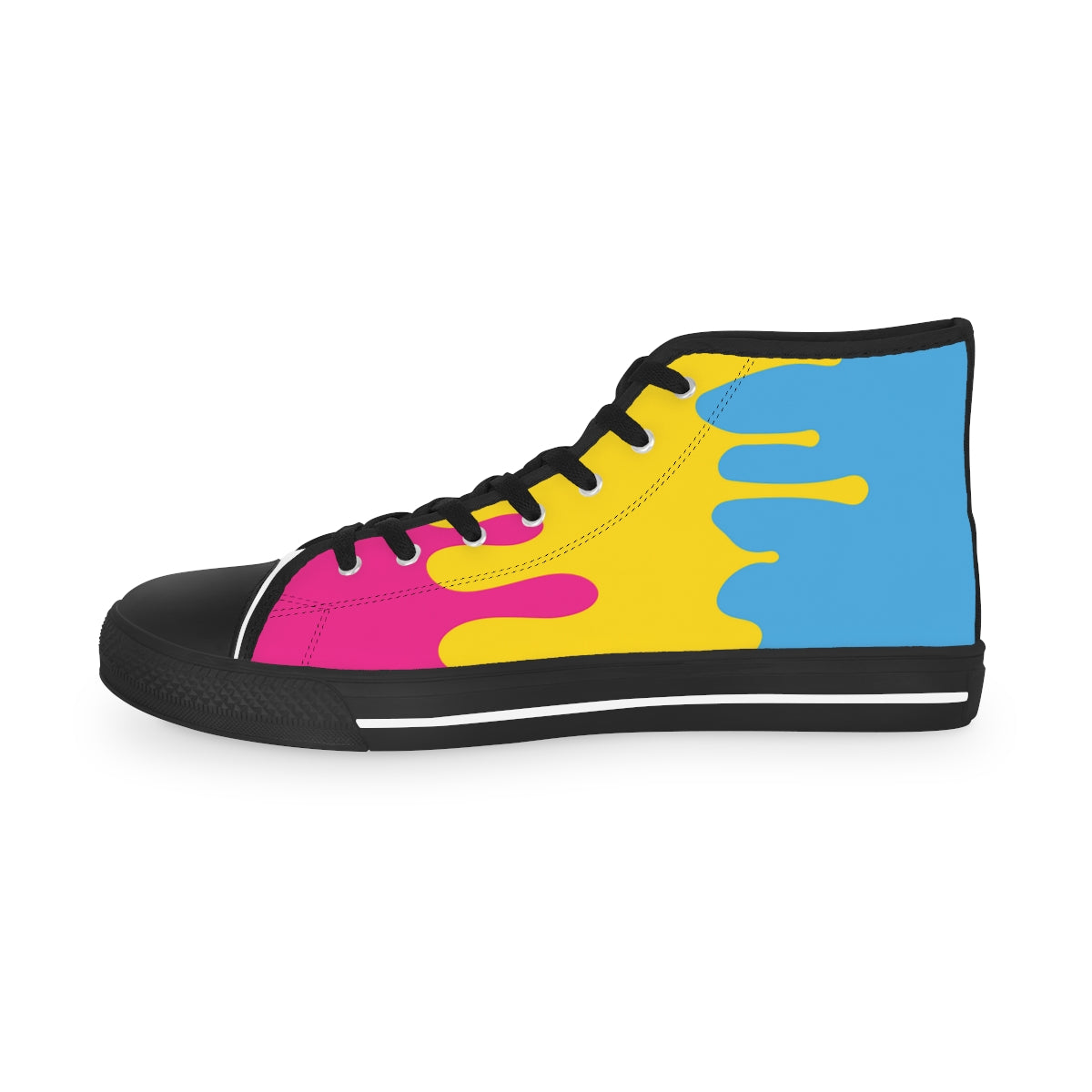 Pansexual Drip Rainbow Flag LGBTQ High Top Sneakers Unisex Size Printify