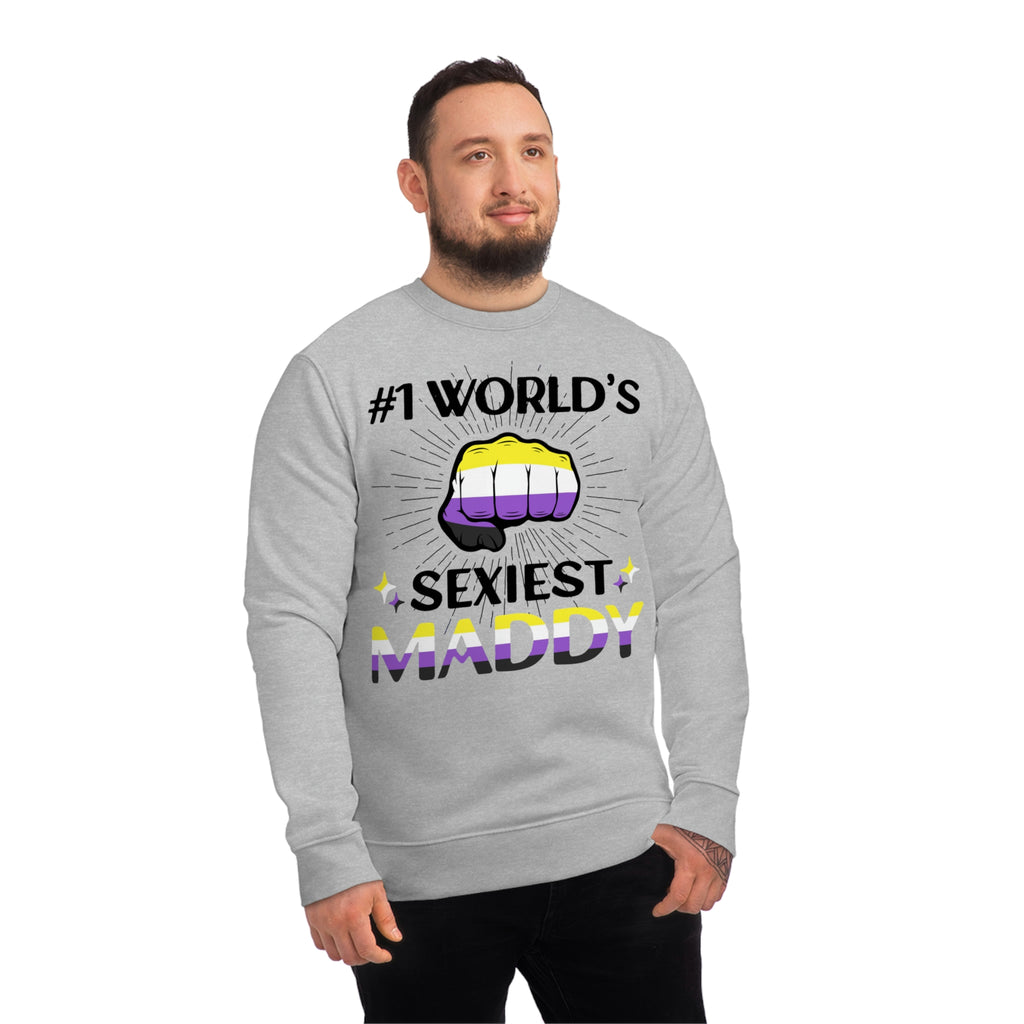 Non Binary Pride Flag Sweatshirt Unisex Size - #1 World's Sexiest Maddy Printify