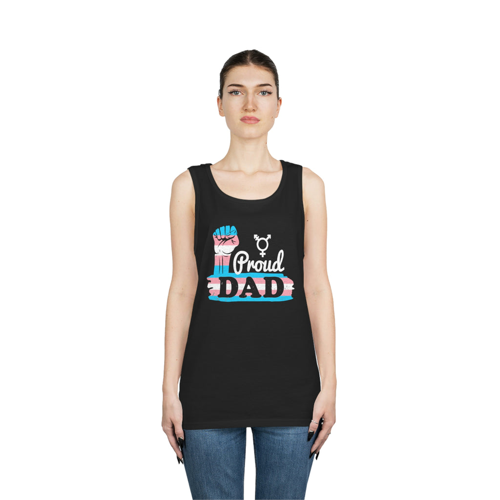 Transgender Pride Flag Heavy Cotton Tank Top Unisex Size - Proud Dad Printify