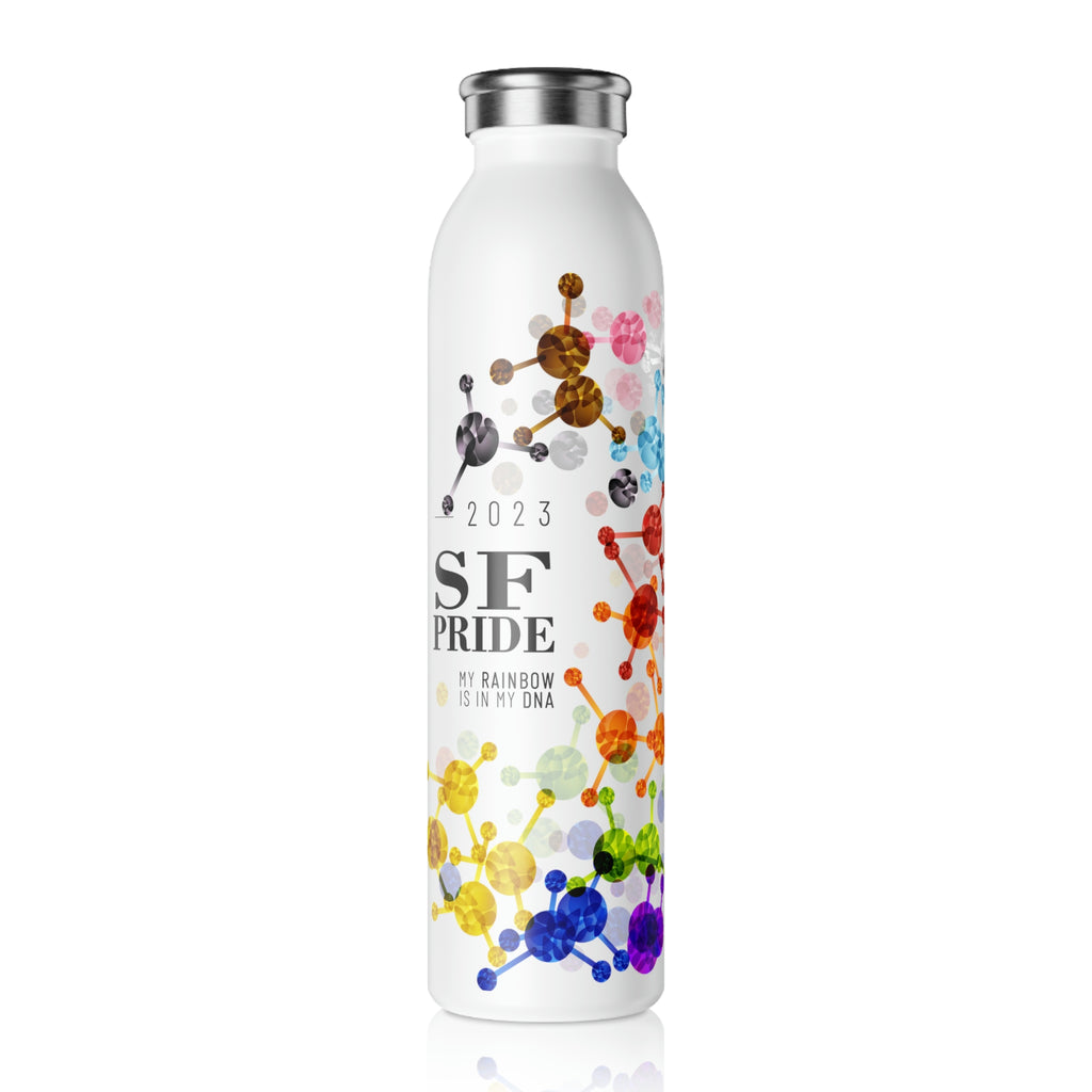 Progress Flag Slim Water Bottle San Francisco Pride - My Rainbow is In My DNA SHAVA CO