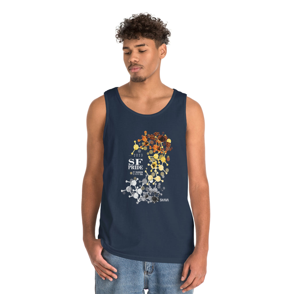 Bear Flag San Francisco Pride Heavy Cotton Tank Top Unisex Size - My Rainbow Is In My DNA Printify