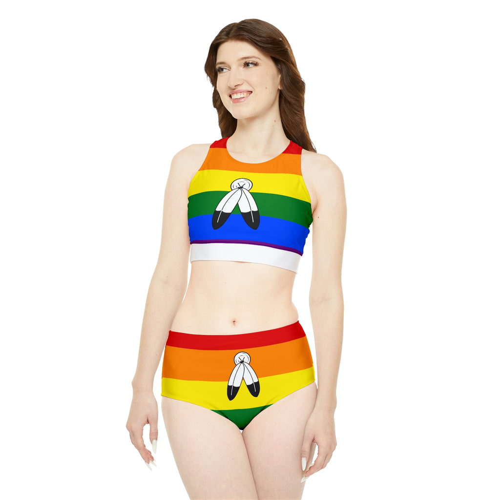 Two Spirit Pride Flag Sporty Bikini Set SHAVA CO