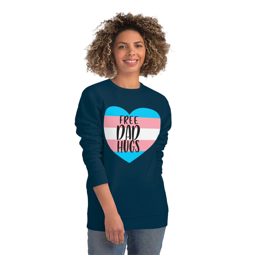 Transgender Pride Flag Sweatshirt Unisex Size - Free Dad Hugs Printify