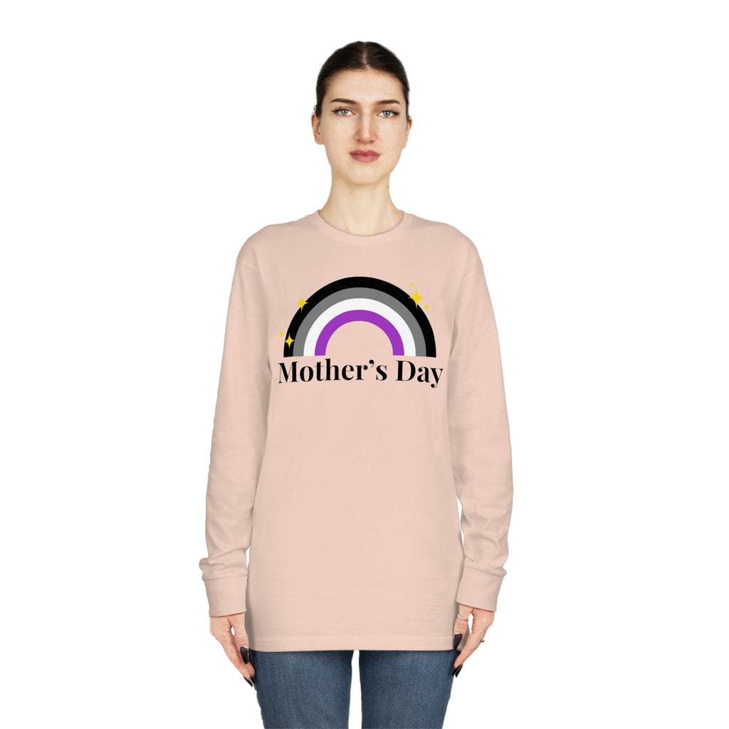 Asexual Flag Long Sleeve Crewneck Tee - Mothers Day Printify