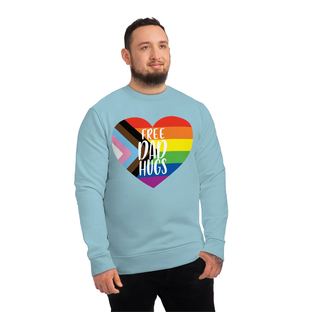 Progress Pride Flag Sweatshirt Unisex Size - Free Dad Hugs Printify