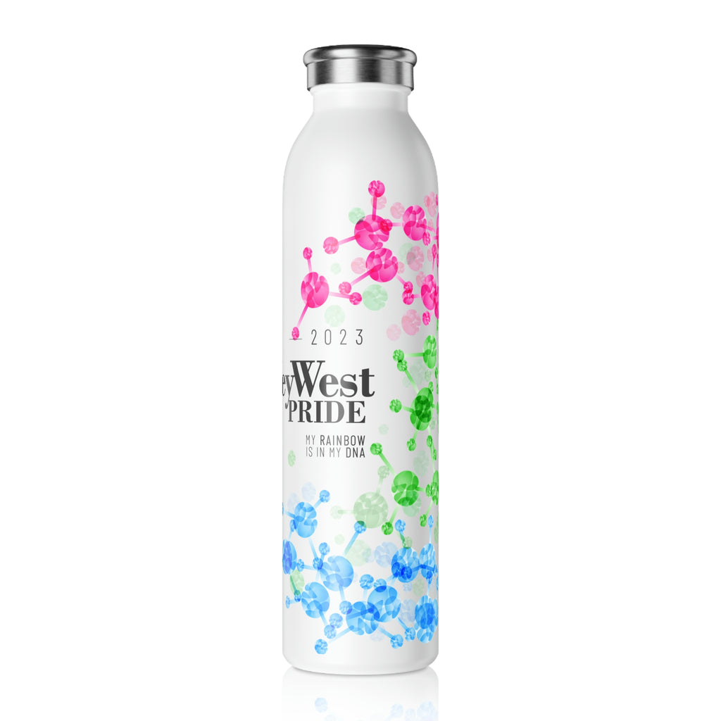 Polysexual Flag Slim Water Bottle Key West Pride - My Rainbow is In My DNA SHAVA CO