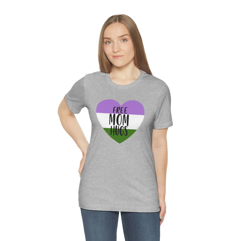 Genderqueer Pride Flag Mother's Day Unisex Short Sleeve Tee - Free Mom Hugs SHAVA CO