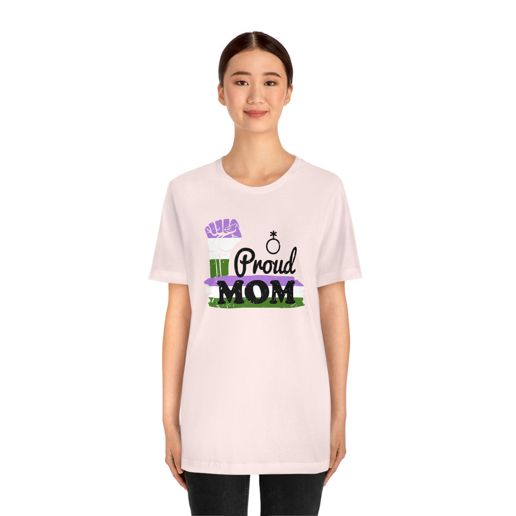 Genderqueer Pride Flag Mother's Day Unisex Short Sleeve Tee - Proud Mom SHAVA CO