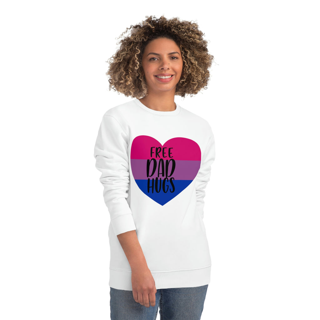 Bisexual Pride Flag Sweatshirt Unisex Size - Free Dad Hugs Printify