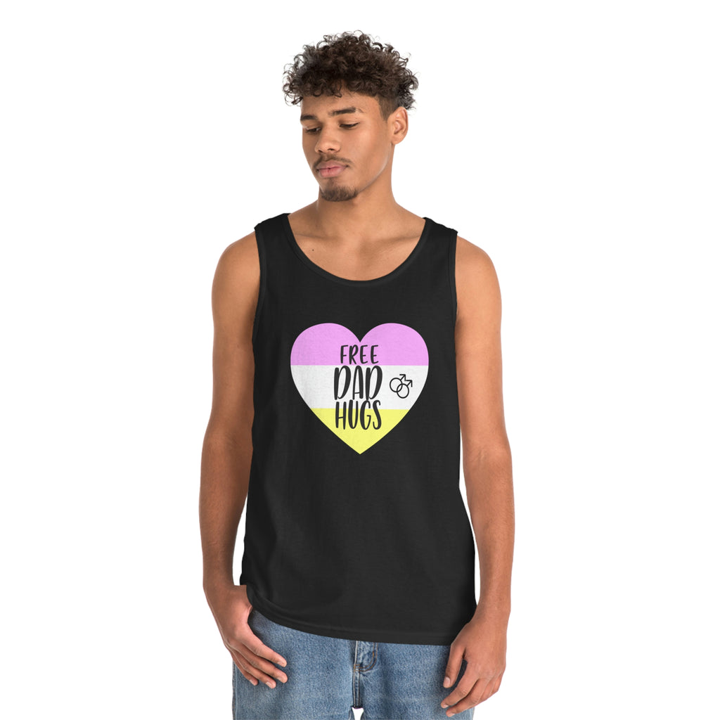 Twink Pride Flag Heavy Cotton Tank Top Unisex Size - Free Dad Hugs Printify