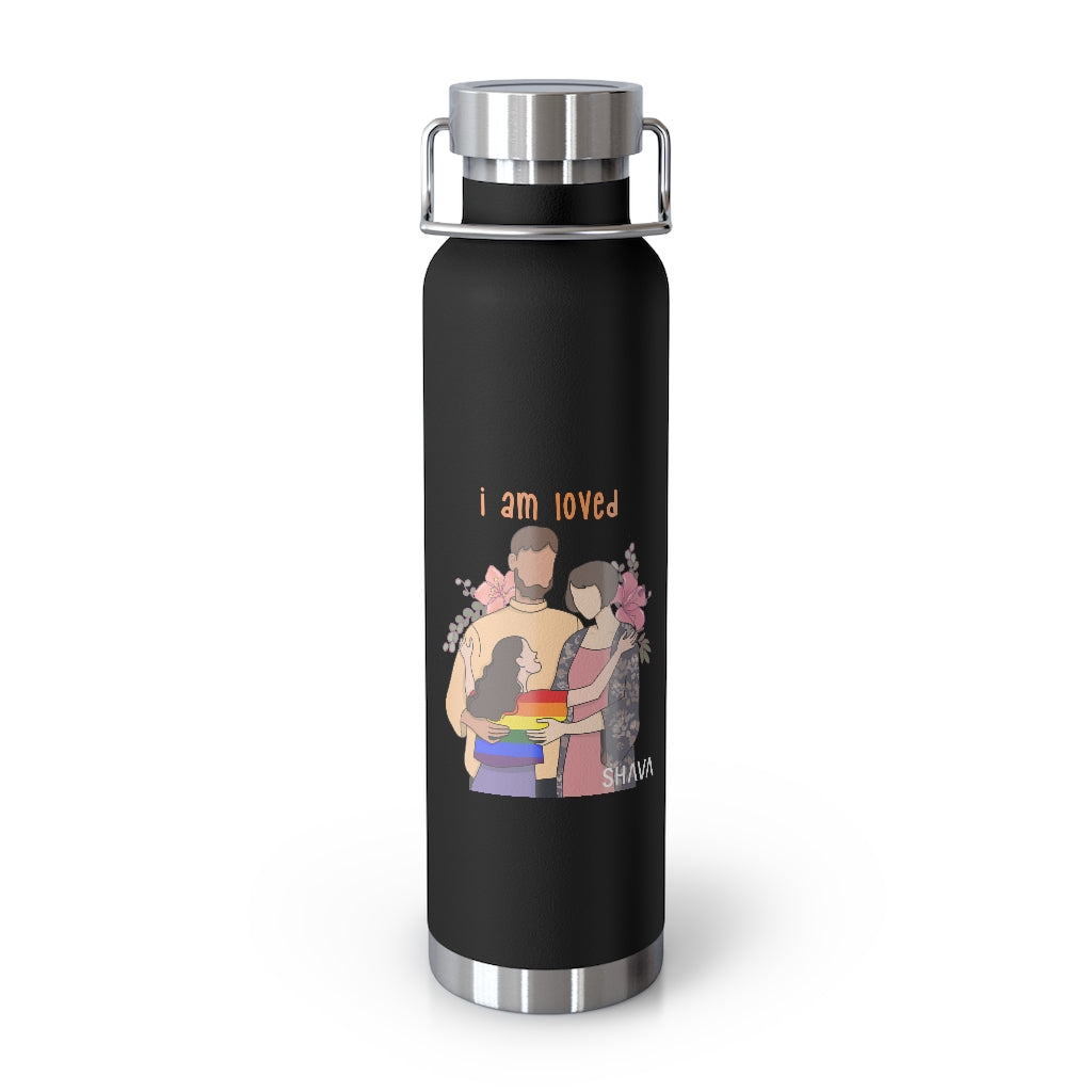 Affirmation Feminist pro choice Copper Vacuum insulated bottle 22oz -  I am Loved (Child) Printify