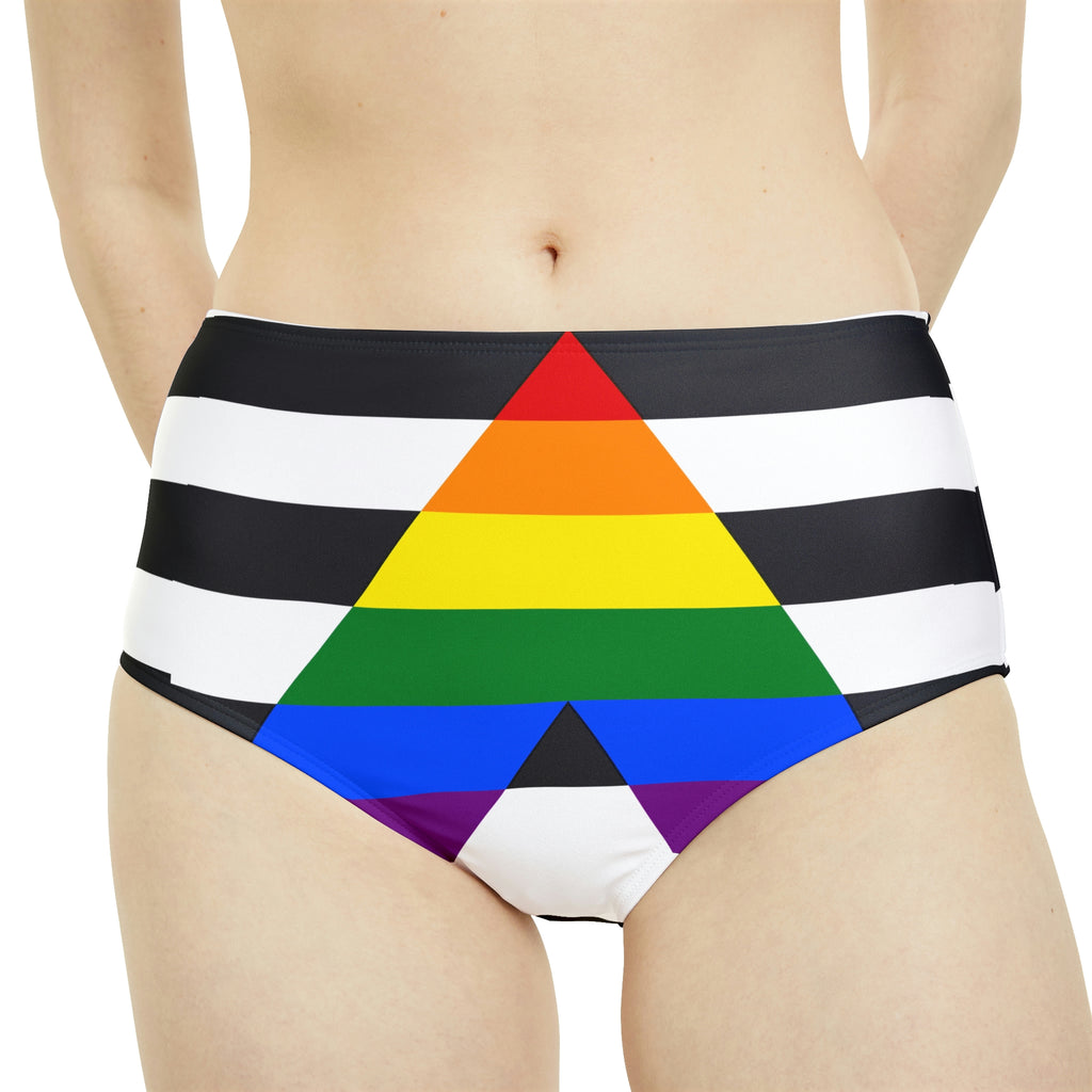 Straight Ally Pride Flag High-Waist Hipster Bikini Bottom Printify