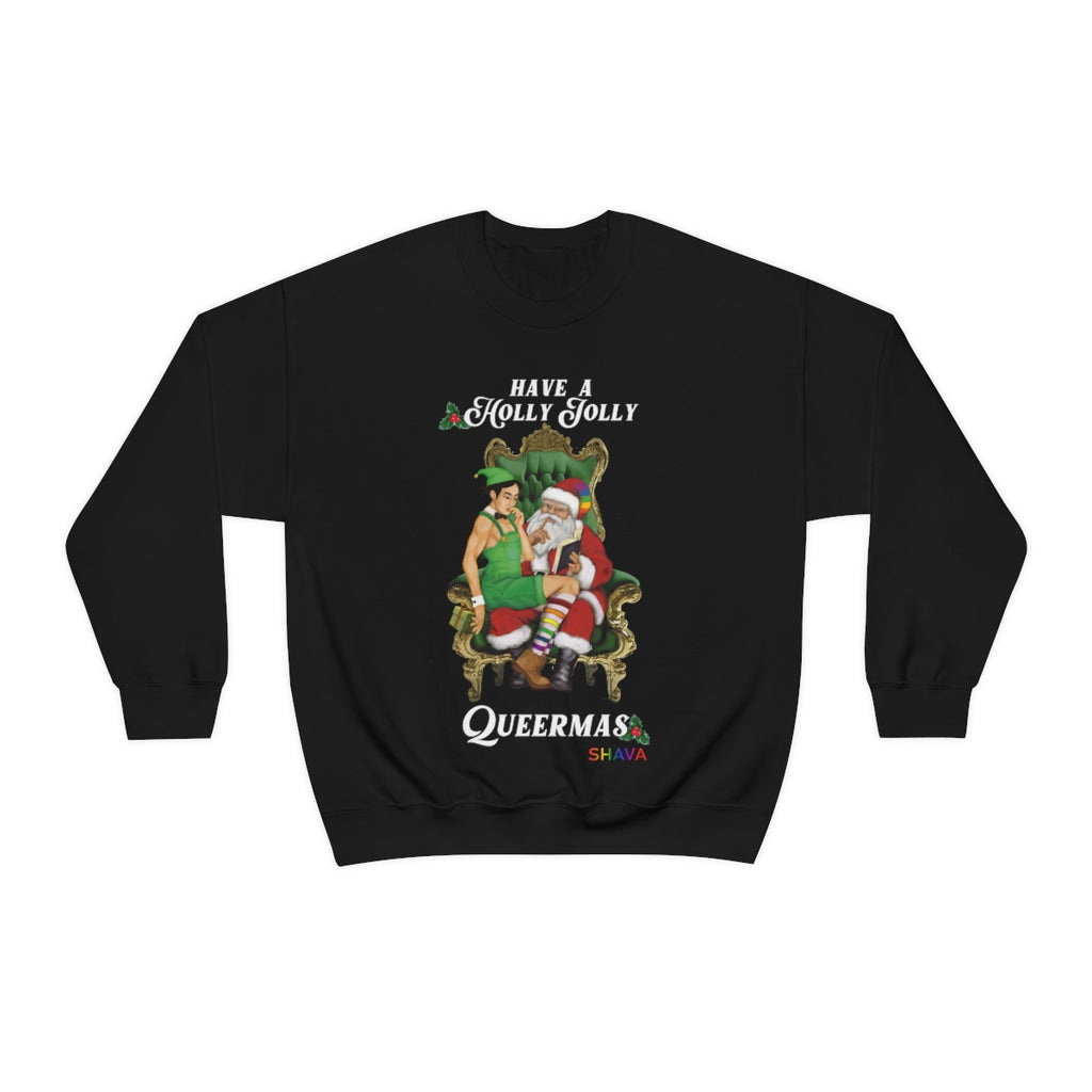 Unisex Holigays Christmas LGBTQ Heavy Blend Crewneck Sweatshirt - Holly Jolly (Asian) Printify