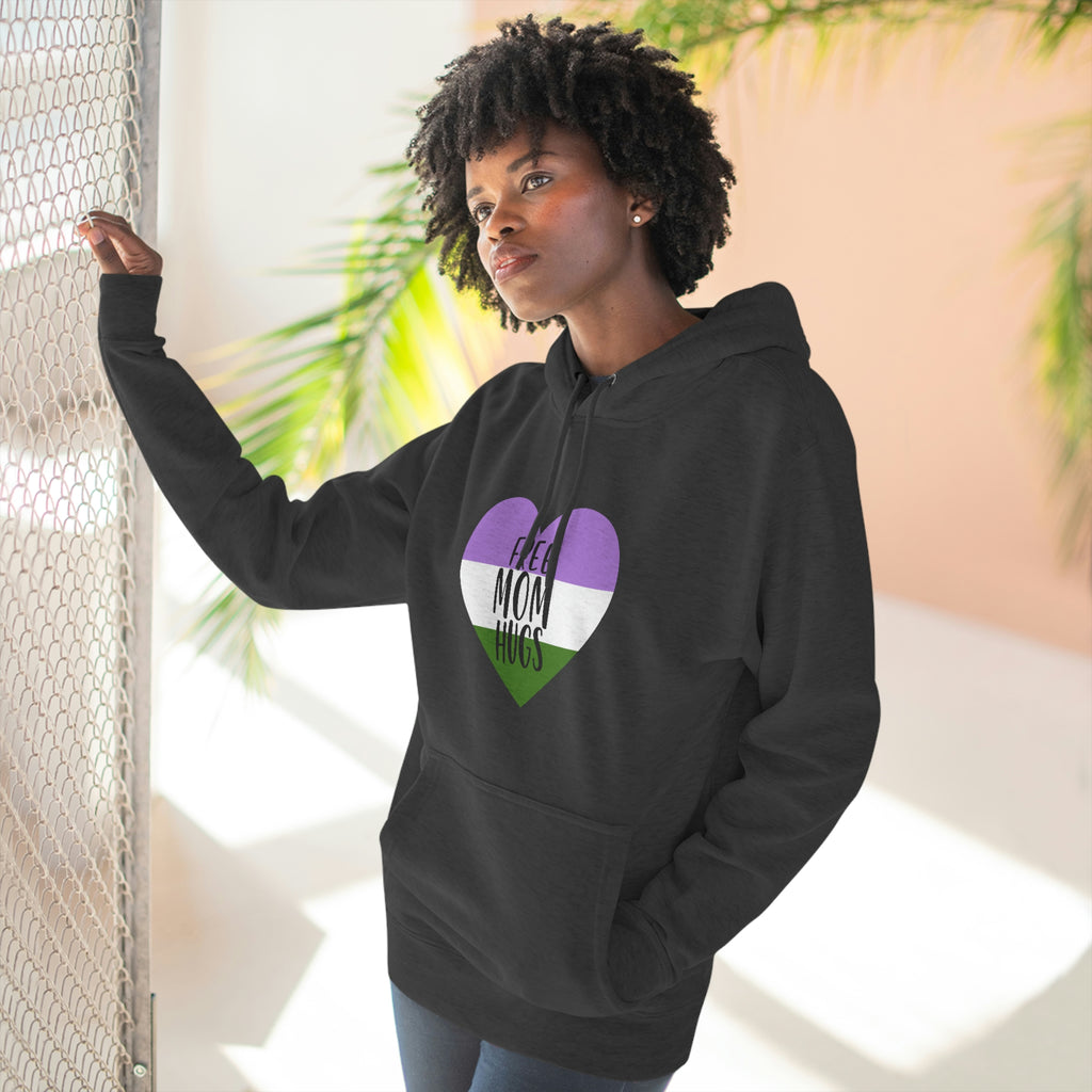 Genderqueer Flag Mother's Day Unisex Premium Pullover Hoodie - Free Mom Hug Printify