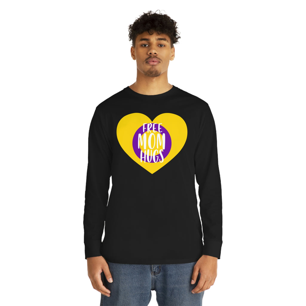 Intersex Flag Long Sleeve Crewneck Tee - Free Mom Hugs Printify