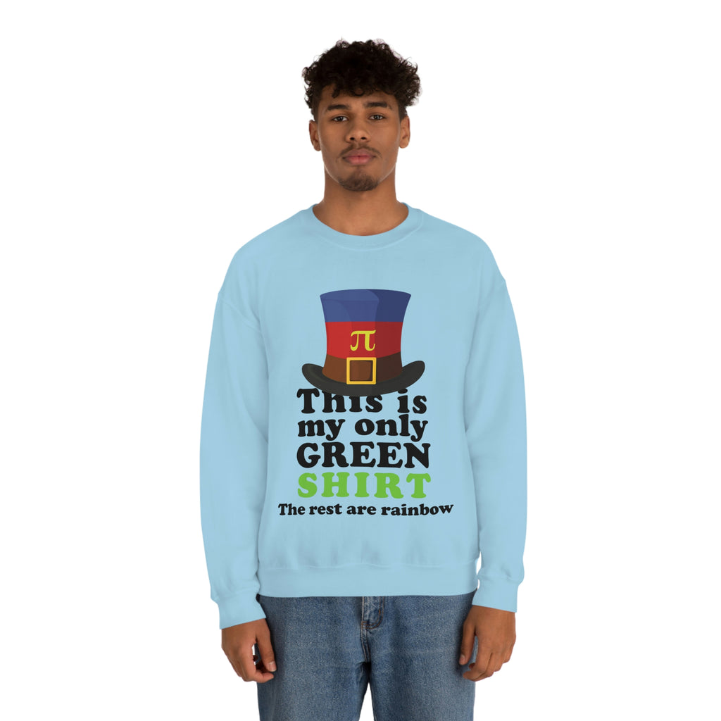 Polyamory Flag Heavy Blend Crewneck Sweatshirt St. Patricks Day Unisex Size - This Is My Only Green Shirt Printify