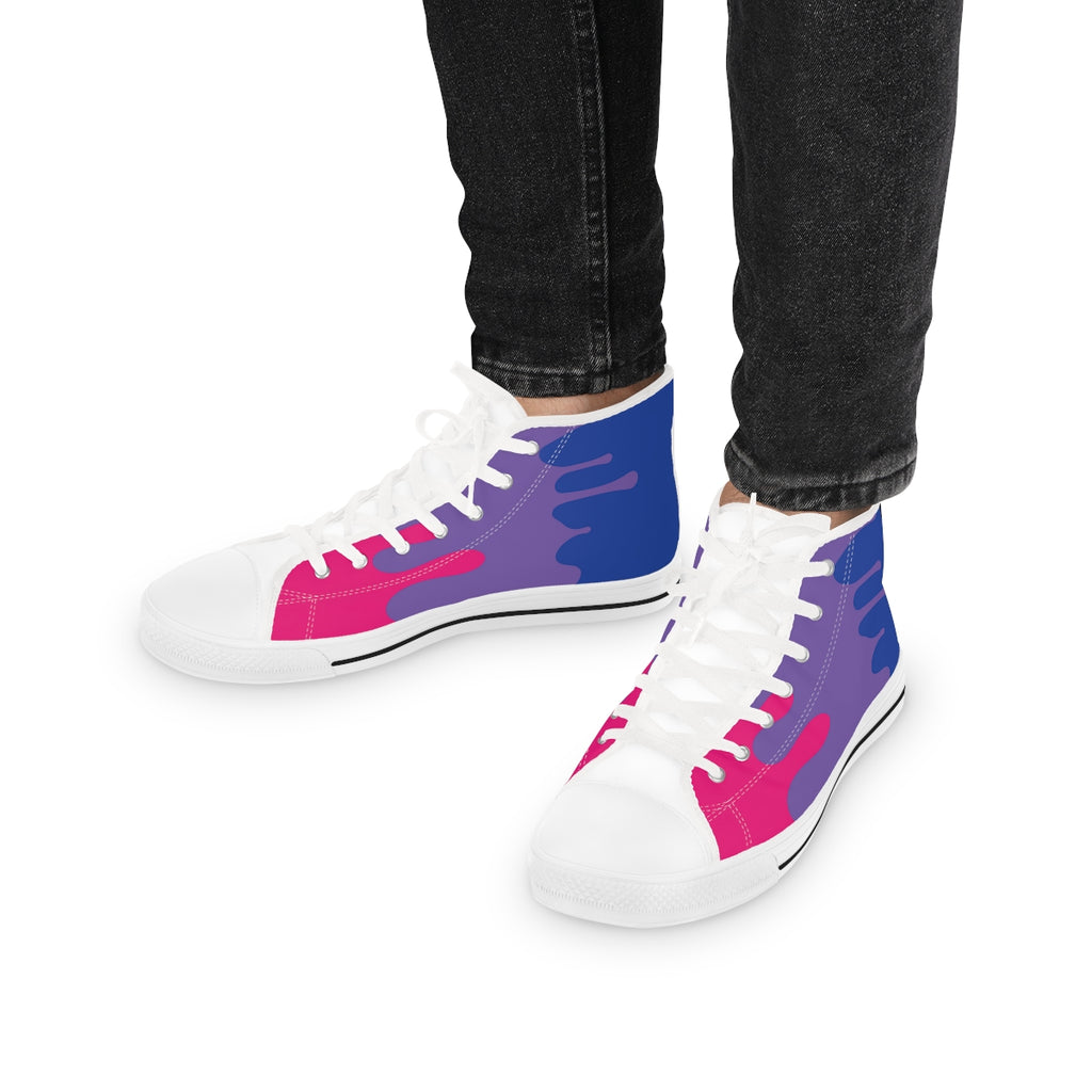 Bisexual Drip Rainbow Flag LGBTQ High Top Sneakers Unisex Size Printify