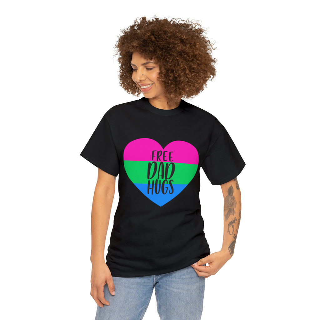 SHAVA CO Polysexual Flag, Unisex Heavy Cotton Tee - Free Dad Hugs Printify