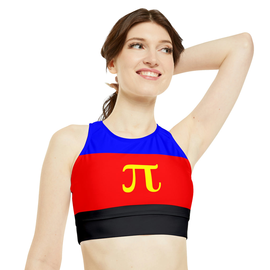 Polyamory Flag High Neck Crop Bikini Top SHAVA CO