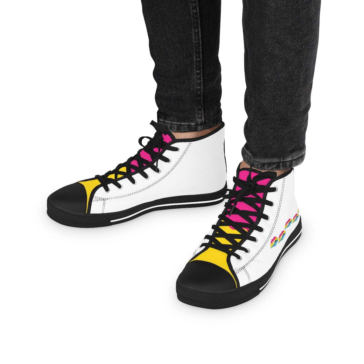 Pansexual Flag Kisses LGBTQ High Top Sneakers Unisex Size Printify