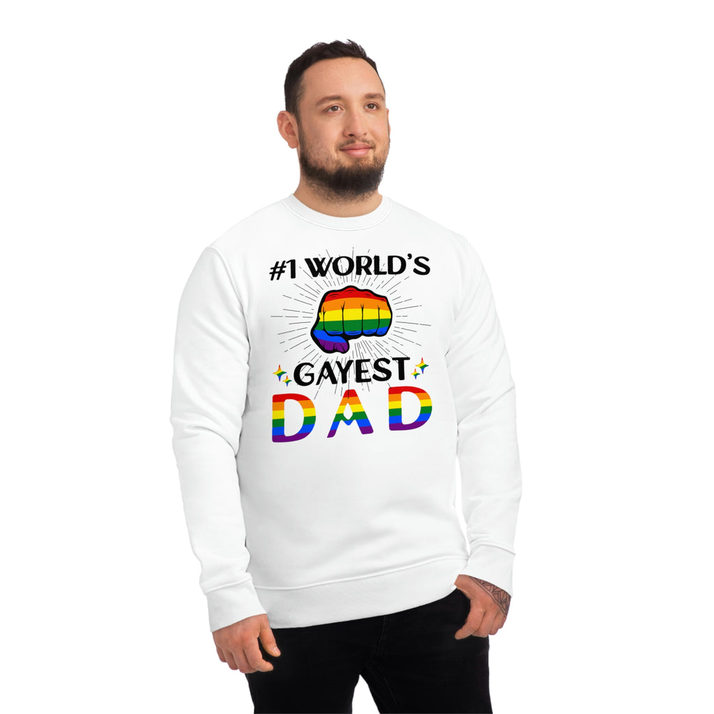 Rainbow Pride Flag Sweatshirt Unisex Size - #1 World's Gayest Dad Printify