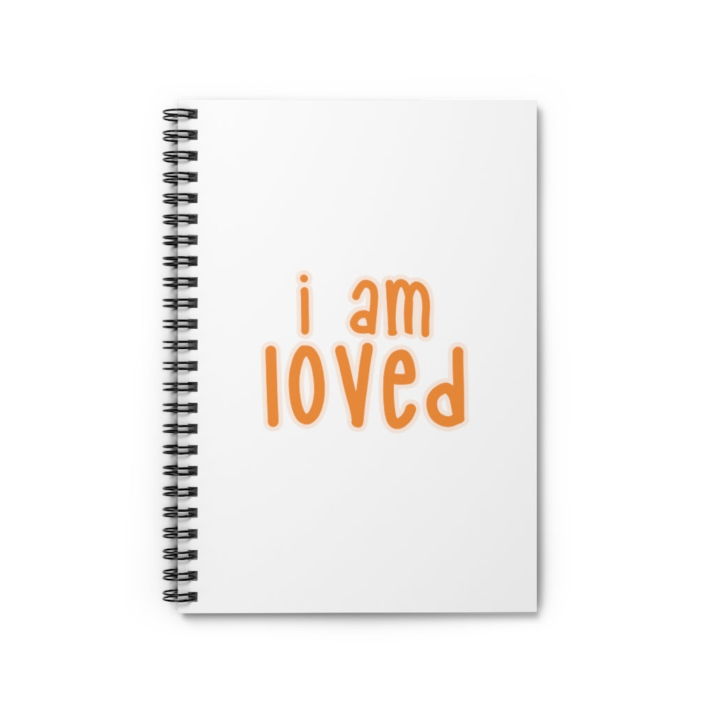 Affirmation Feminist Pro Choice Ruled Line Spiral Notebook - I Am Loved (Orange) Printify