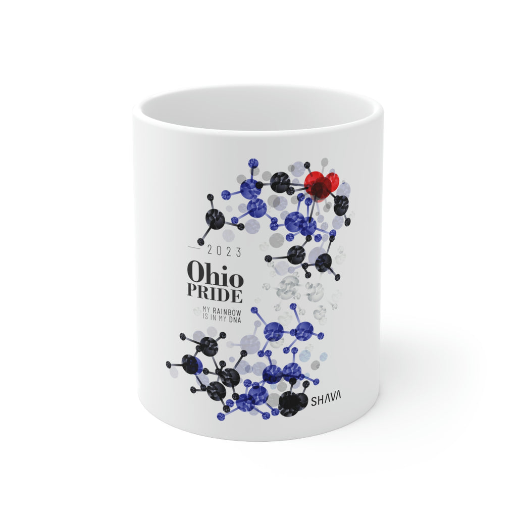 Leather Ceramic Mug Ohio Pride - My Rainbow Is In My DNA SHAVA CO