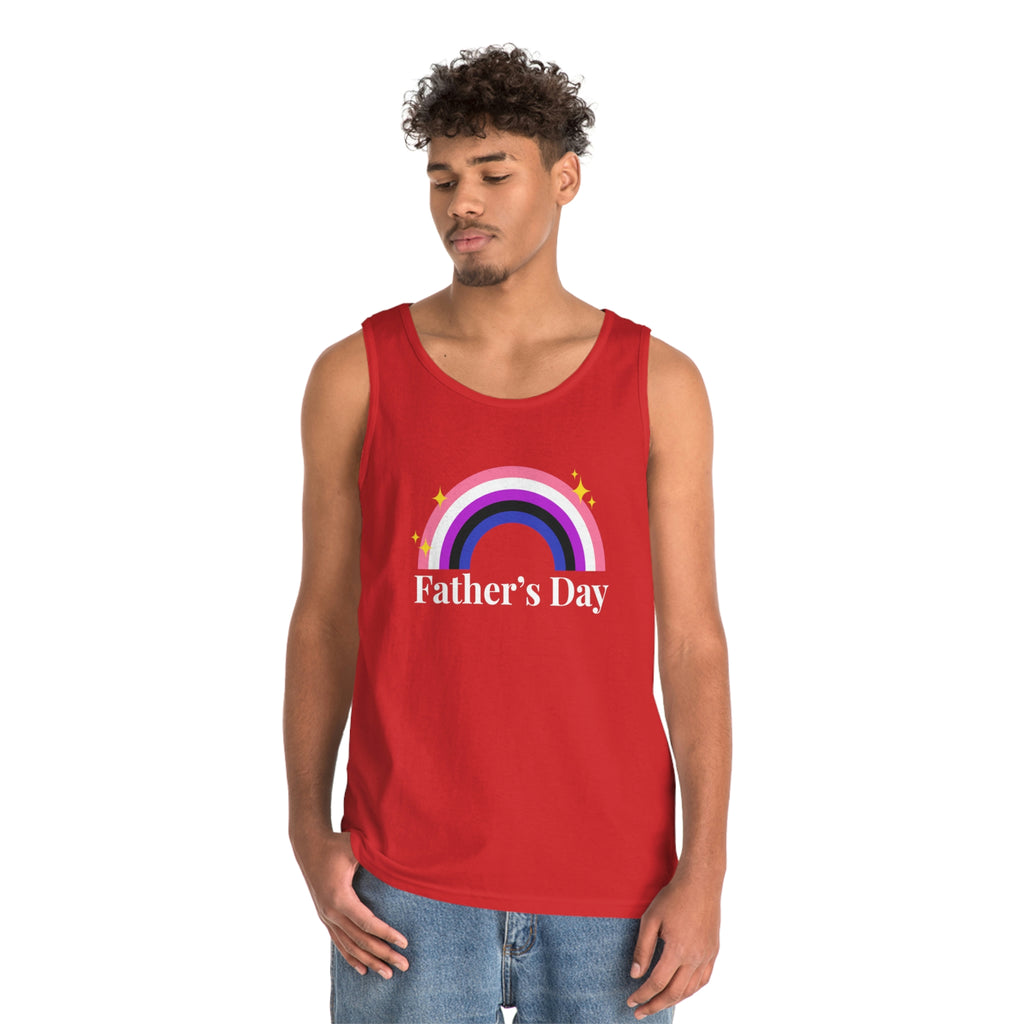 Genderfluid Pride Flag Heavy Cotton Tank Top Unisex Size - Father's Day Printify